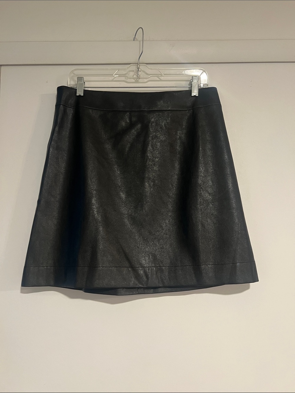 J. Crew Factory Black Faux Leather Mini Skirt